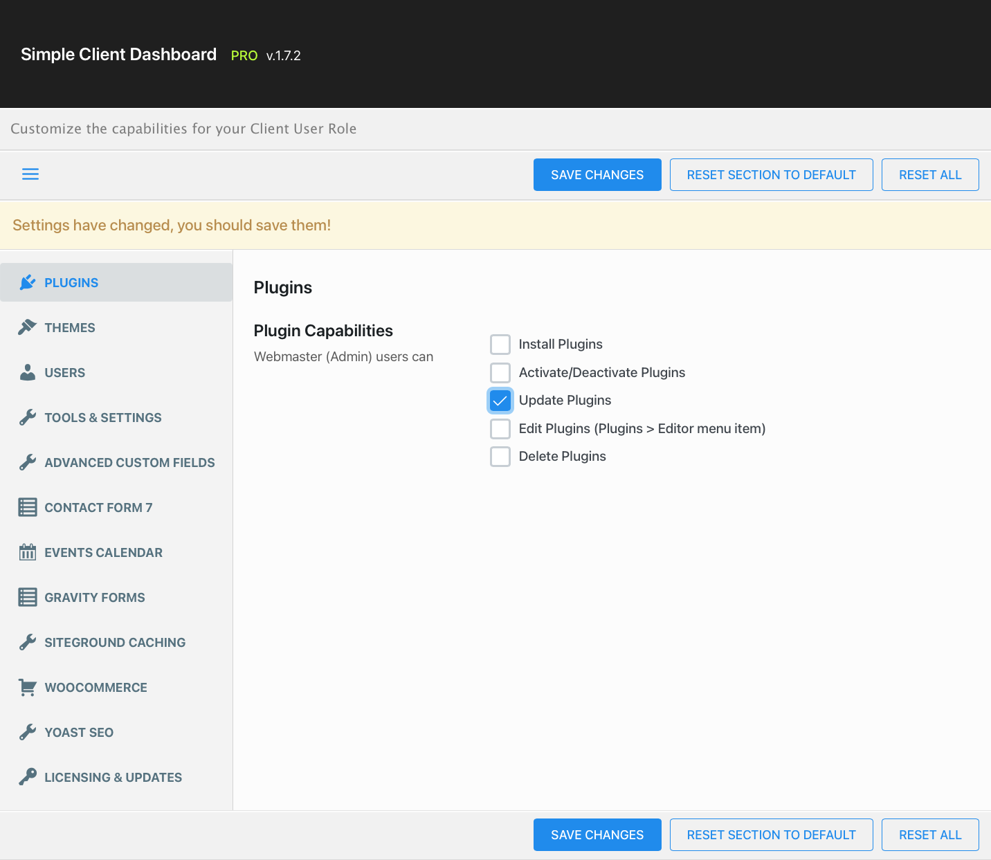 Simple Client Dashboard One Click Limited Admin Role For Wordpress