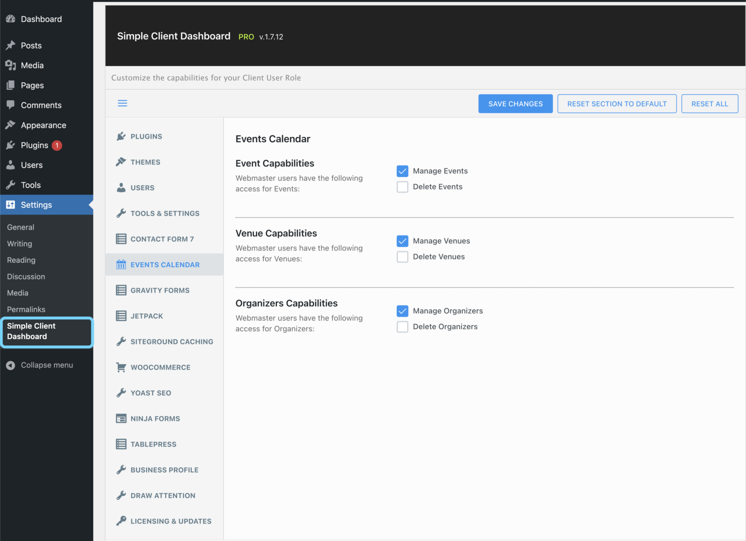Simple Client Dashboard Pro Setup - Limited Admin Role Plugin